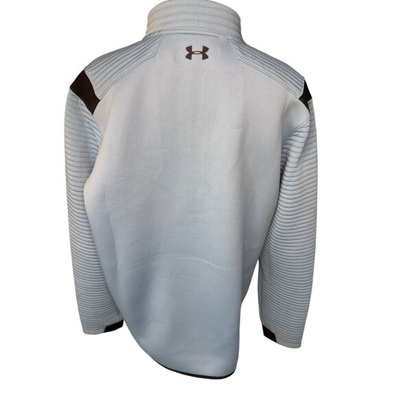 Under Armour Mens Blue Quarter-Zip Pullover With Padded Sleeves Xl - Picture 5 of 9